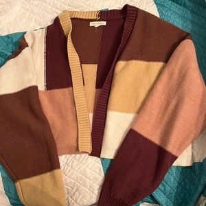Pacsun colorblock cropped cardigan